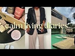 calm living diaries | unboxing pr, grocery & selfcare shopping, organisation & spa date🫧