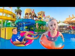 Nastya and daddy's gift day at the water park