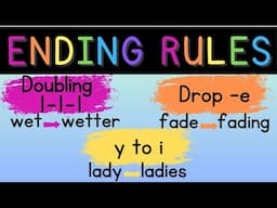 Ending Rules: Doubling, drop -e, y to i