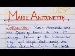 Ep-13: brief essay on "Marie Antoinette" | Short essay series | MARIE ANTOINETTE ESSAY.