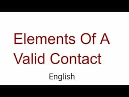 Elements Of A Valid Contract (English)