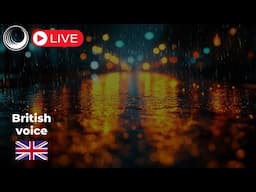 🔴 Continuous 24/7 Heavy Rain Sounds with Meditation for Sleeping - Relax, British Voice