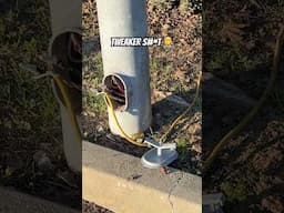 Tweakers from nearby homeless encampment tapping into the light pole for power