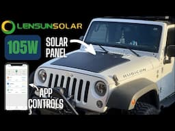 Close Look At Lensun Solar Hood Mounted Solar Panel & Charge Controller - Jeep JK | JKU | TJ | XJ