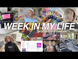 a PRODUCTIVE week in my life 🌷 | editing, work, pilates, hair & nail apts & more! ✨