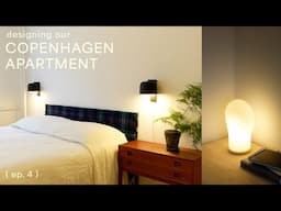 COPENHAGEN APARTMENT DESIGN (ep.4) | new lamps, vintage nightstand, & diy headboard