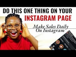 One Thing You Must Do On Your Instagram Business Page To Make Sales Daily In 2025 | Instagram page