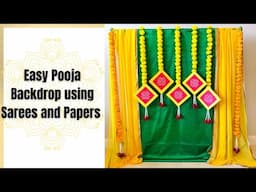 Varalakshmi Pooja Backdrop | Ganesh Pooja Backdrop using Sarees and Papers | Eco Friendly Low cost