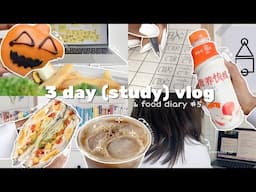 (vlog#5) 3-day study routine + what I eat| college vlog | updated room tour| *fall edition*