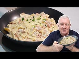 EASY Creamy BEEF and Bowtie Pasta with Alfredo Sauce Delicious