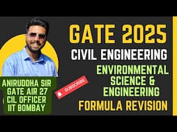 GATE 2025 Last Minute Formula Revision : Civil Engineering : Environmental Science and Engineering