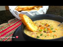 Corn, Ham and Potato Chowder // Easy Step by Step ❤️