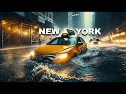 NYC 4K Heavy Thunderstorm Ambience Umbrella Rain Sounds for Sleeping Relaxing Rain Sounds at Night