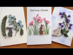 A fun Quilling DIY 🐰 Whimsical Spring Cards with Flowers and Bunny