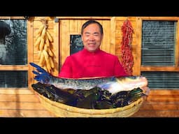 Winter Best Hotpot! Huge Fish+10 Bullfrogs! Stewed in One Pot with Veggies! | Uncle Rural Gourmet