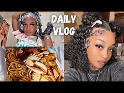 DAILY VLOG- Relax My Hair At Home + Movie Date + Curfew in Jamaica + Grocery Haul| LookBeautyUk