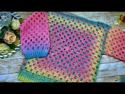 🍭✨Teje suéter con dos granny square súper fácil