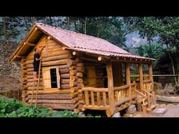 primitive skills: I spent 5 months Building A Log Cabin for my daughter.