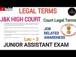 Job related awareness/ Court Legal terms | Lec-3/ Junior assistant High court #juniorassistant