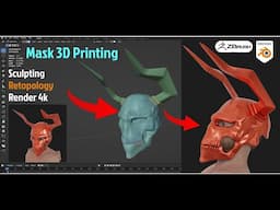 3d modeling and Printing Blender 3D Mask Sculpting 3d Printer