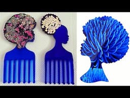 💖🍀Afro Lady comb Silicone Mold Resin Pour-Silicone Mold-Resin Crafts mold / 🍀part 10🩵💖