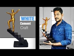 Diy White Cement Craft || Home Showpiece Making