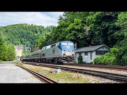 Amtrak stops in railroad ghost town with vintage railcars