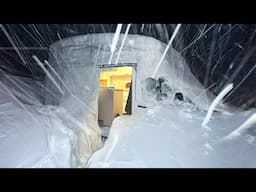 Surviving a Record-Breaking Snowstorm in a Van | (8ft/2.5m) Extreme Blizzard Camping