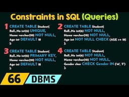 Constraints in SQL (Example Queries)