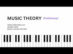 Simple MUSIC THEORY For Beginners | Treble & Bass Clef, Ledger Lines, notes, values and rest