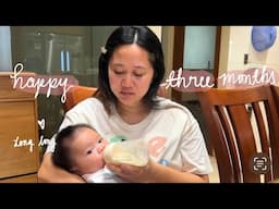 VLOG: baby Long long at 3 months! baby started babbling, getting used to the routine everyday