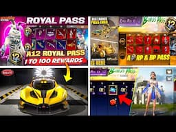 A12 ROYAL PASS 1 TO 100 REWARDS | NEW X-SUIT | A12 RP BONUS PASS | BUGATTI SUPER CAR | NEW PET