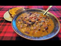 Hearty Country Ham and 3 Bean Soup - Real Cowboy Soup - 100-Year-Old Recipe - The Hillbilly Kitchen