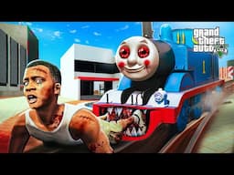 GTA 5 : Franklin & Shinchan's New Train Is A Cursed Killer Thomas Train IN (INDIAN BIKE DRIVING 3D)