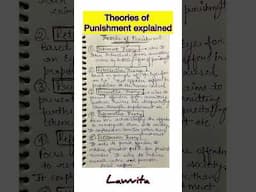 Theories of Punishment explained lecture with notes Lawvita