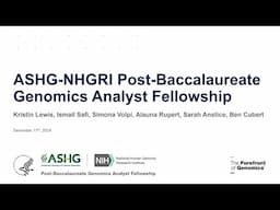 Informational Webinar: ASHG-NHGRI Post-Baccalaureate Genomics Analyst Fellowship