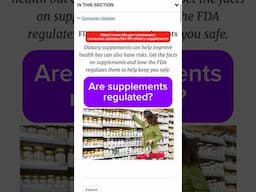 How are supplements regulated??? #safety #supplements #fda