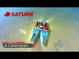 Convert 2 Paddle Boards SUPs Into an Electric Catamaran with Saturn Inflatable Platform.