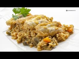 Arroz integral de verduras con kokotxas de bacalao con Arguiñano