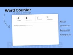 Create a Live Word Counter | Count Words, Characters, Sentence & Paragraphs - Html, CSS & Javascript