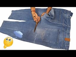 Transformation IDEA From Old Jeans # Old Jeans RE Use Idea # DiY Jeans RE Use Idea # DiY Idea