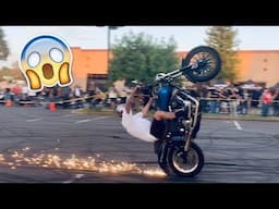 WILD STUNT SHOW AT ROCKLIN HARLEY DAVIDSON BIKE NIGHT