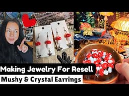 DIY Whimsical Mushroom & Opalite Crystal Earrings Tutorial❤️ (Episode 2)