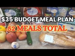 $35 Realistic Budget Meal plan// 52 meals for $35 dollars