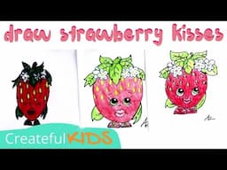 How To Draw Strawberry Kiss Shopkin | Kids Drawing Lesson