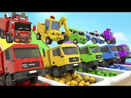 Wheels on the Bus - colorful balloons and a colorful Kamaz Balls - more Nursery Rhymes & Kids Songs