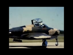 1964 U.S Air Force Camouflaged Jet Fighters Taking Off From Military Base