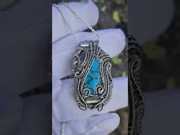 Just finished uo this Turquoise wire wrapped pendant! I show how I make these on my channel!