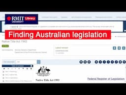 Finding Australian legislation