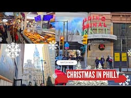 Christmas in Philly | Reading Terminal Market | Macy's Light Show | Xmas Lights at Night | #Vlogmas